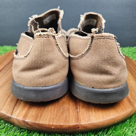 CROCS Santa Cruz Shoes Mens 11 Brown Slip On Canvas Loafer Slippers Casual - Picture 4 of 15